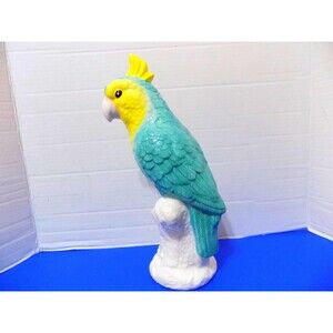 NEW Ceramic Cockatoo Parrot Statue Figurine Tropical Home Decor Birds